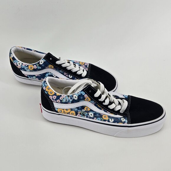 NEW! Vans Old Skool Floral Low Top - 5.5M/7W Black/Floral - Picture 3 of 7